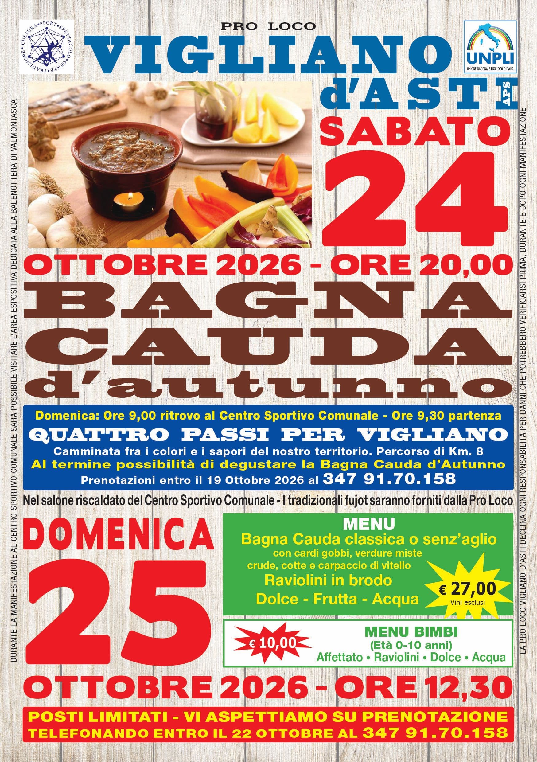 Sagra: Bagna Cauda d'Autunno di Vigliano d'Asti, Vigliano d'Asti